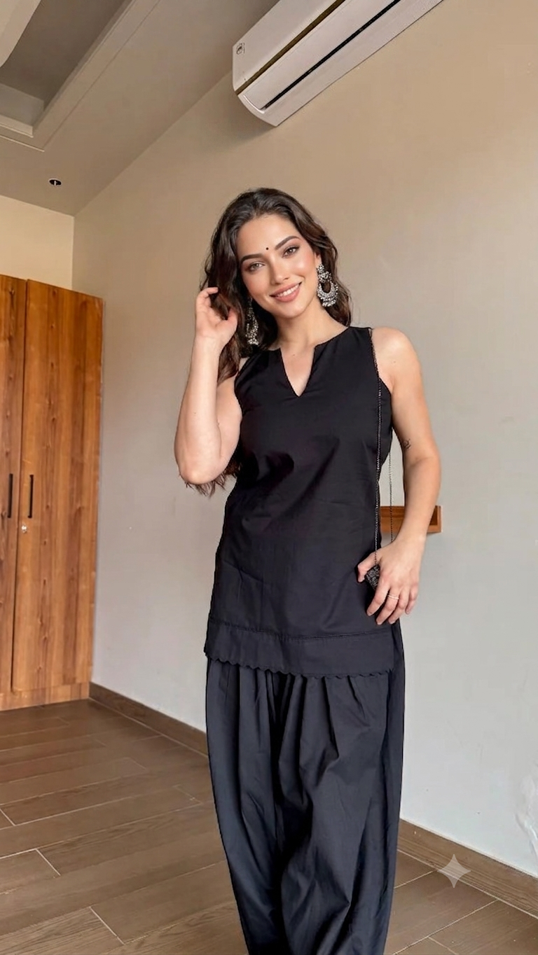 Noir Grace Black Farshi Salwar Set