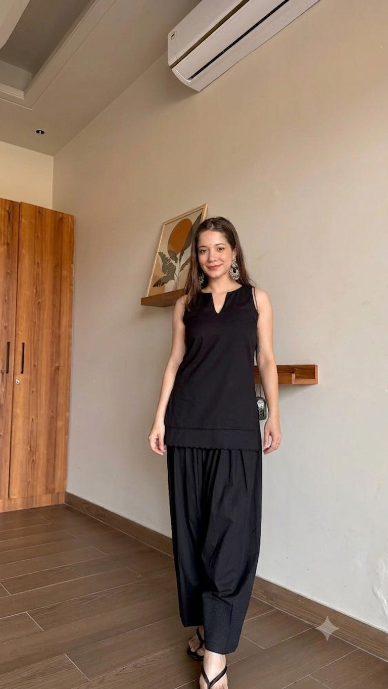 Noir Grace Black Farshi Salwar Set