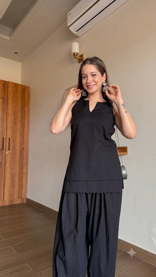 Noir Grace Black Farshi Salwar Set