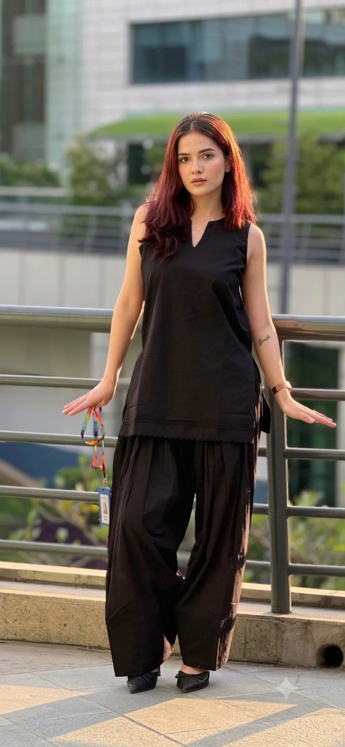 Noir Grace Black Farshi Salwar Set