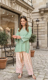 Green and White Farshi Set
