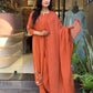 Orange Mul Cotton Kurti Set