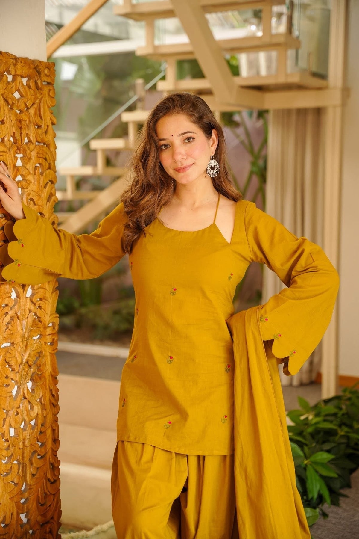 Kiyaraaj Mustard Cotton Farshi Salwar Set