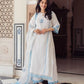 Vista White Embroidered White Kurta Dora Kurti Set