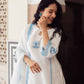 Vista White Embroidered White Kurta Dora Kurti Set