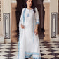 Vista White Embroidered White Kurta Dora Kurti Set