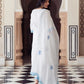 Vista White Embroidered White Kurta Dora Kurti Set