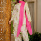 Iovry Pink Floral Printed Regular Pure Cotton Farshi Suit Set