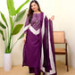 Purple Printed Kurta Pant Dupatta Set for Women