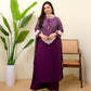 Purple Printed Kurta Pant Dupatta Set for Women