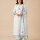 White Embroidered Kurta Pant Dupatta Set