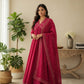 Rani Pink Anarkali Suit with Dupatta for Women