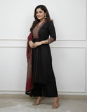 Black Embroidered Kurta Pant Set