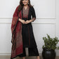 Black Embroidered Kurta Pant Set