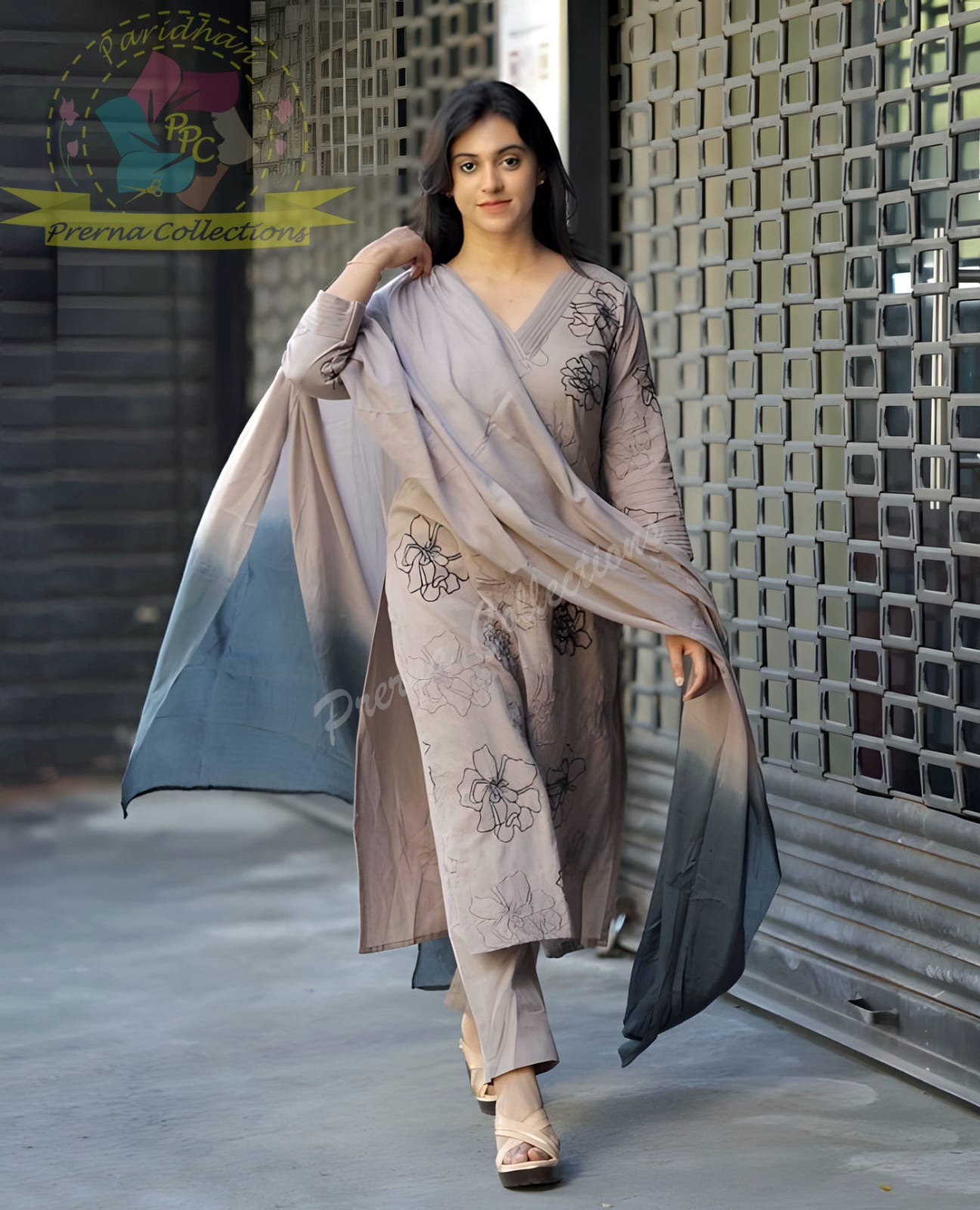 Elegant Floral Printed Kurta Set with Dupatta