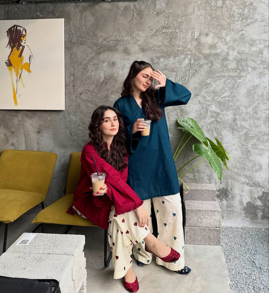 Teal Blue Co-ords Set for Women