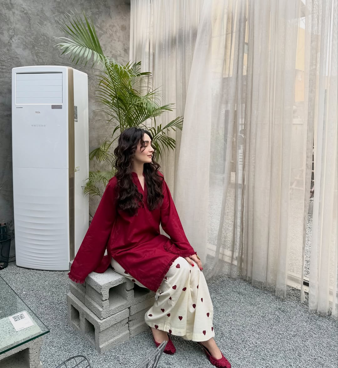 Teal Blue Co-ords Set for Women with Heart Print Pants