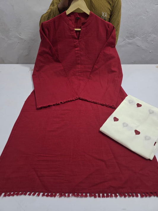 Elegant Red Kurta Dupatta Set for Women
