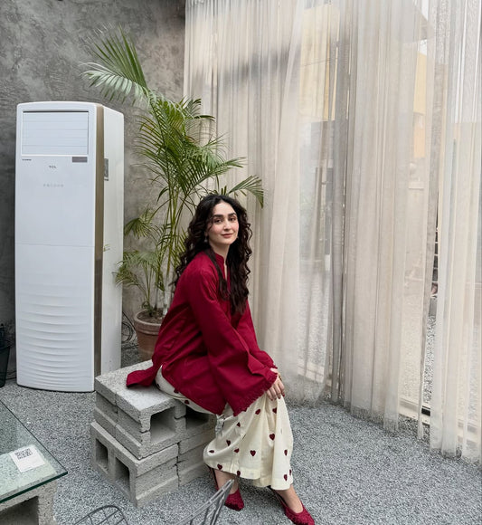 Elegant Red Kurta Dupatta Set for Women