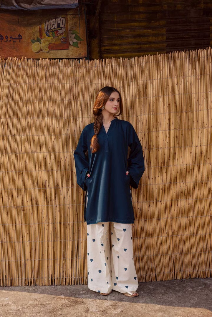 Women Solid Kurta with Printed Set