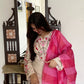 Jaipur Rang Premium White Floral Embroidered Cotton Kurta Pant Set with Dupatta