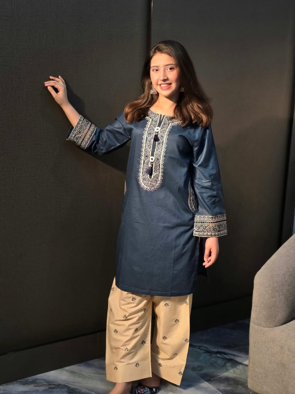 Premium Blue Ethnic Kurta Set for Women