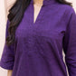 Deep Purple Casual Kurta Set with Pockets for Women