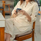Beige Linen-Blend Casual Kurta and Tapered Pants Co-ord