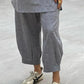 Light Grey Mandarin Collar Split Neck Tunic and Trouser Set