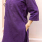 Deep Purple Casual Kurta Set with Pockets for Women