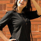 Women's Black Cotton-Linen Co-ord Tunic & Trouser Set