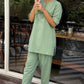 Women's Minimalist Mint Sage Matching Two-Piece Kurta Set