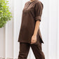 Women's Coffee Brown Cotton-Linen Co-ord Set