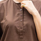 Women's Coffee Brown Cotton-Linen Co-ord Set