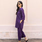 Deep Purple Casual Kurta Set with Pockets for Women