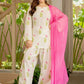 Iovry Pink Floral Printed Regular Pure Cotton Farshi Suit Set