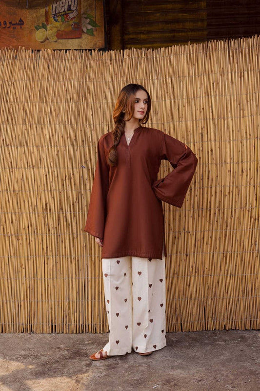 Women Solid Kurta with Printed Set