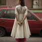 Women Cream Anarkali Kurta Set