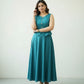 Premium Solid Sleeveless Long Gown Dress for Women