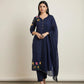 Women Navy Blue Kurta Pant Set – Elegant Ethnic Wear | Jaipur Rang